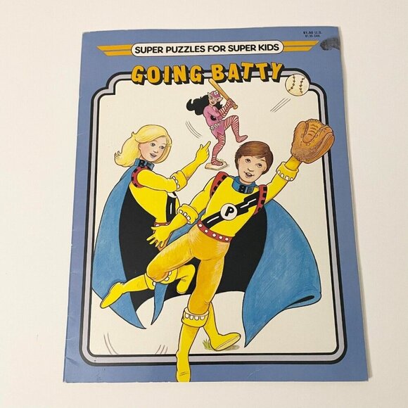 Vintage 1988 Going Batty by Peter Lerangis Super Puzzles for Super Kids Book - Picture 1 of 16
